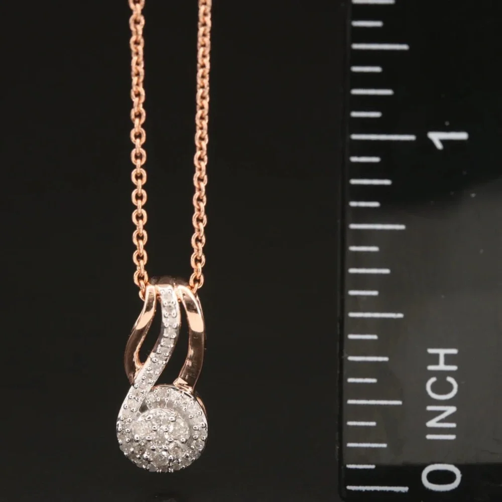 Sterling Diamond Pendant Necklace - Picture 3 of 8